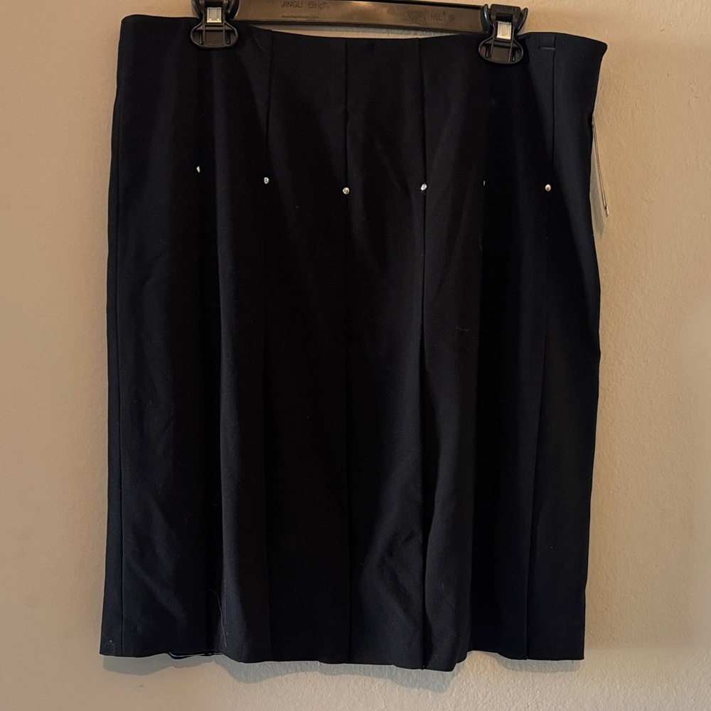 Grace Elements Black Mini Skirt with Subtle Pearl Details